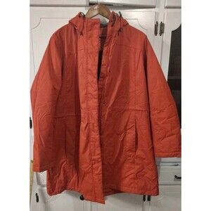 L.L. Bean Women’s XL Winter Parka Jacket Hooded Quilted Coat Lined Orange